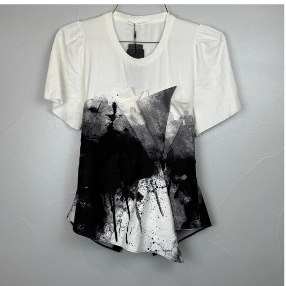 S. Deere Tops - Abstract Black and White Women's Blouse. Very unique!
